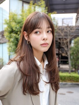 TROIS.高崎/ブリーチ/ダブルカラー/縮毛矯正/レイヤーカット/高崎駅【3/8OPEN(予定)】 ミディアムレイヤー