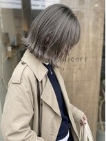 ニコリヘアワークス(nicori hair works)&nbsp;ボブ×グレージュ×外ハネ2