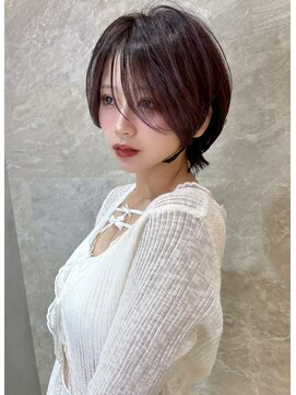レーヴバイロンド 仙台(Reve by Lond) 仙台前髪顔周り韓国巻きワインレッドショートイメチェン