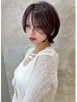 レーヴバイロンド 仙台(Reve by Lond) 仙台前髪顔周り韓国巻きワインレッドショートイメチェン