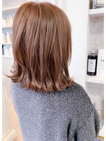 キャアリー(Caary)&nbsp;福山美容室人気Caary外ハネ切りっぱなしハニーピンクベージュ♪