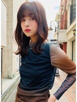 大人可愛いくびれウェーブ×オレンジブラウン