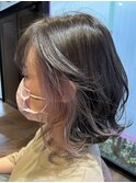 イヤリングカラーニュアンス外ハネ