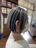 ブラフ(B.R.AP.h)&nbsp;顎ラインショートボブ×アンブレラカラー「ホワイトベージュ」