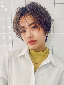 マノ 千歳烏山(MaNO) ショート韓国ボブハイライト髪質改善ブリーチ前髪20代30代