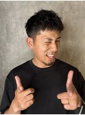 スパイキーショートツイストスパイラルパーマフェードカット