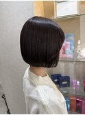 黒髪/ホブ/切りっぱなし/ネイビー/小顔カット/ボルドー/韓国