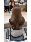艶髪ヌーディーブラウン×縮毛矯正[美髪/韓国風/顔周り]仙台