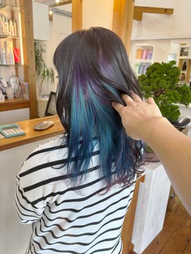 ギャラクシー ヘアードレッサーズ(galaxy hairdressers) 派手髪インナーラベンダーブルー