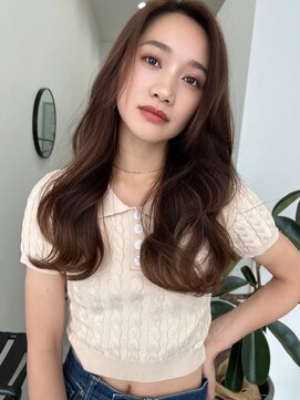 リス バイ ソヨン(Lis by SOYON) 韓国風ロング　センターパートロング　ツヤ髪ブラウン