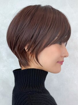 ソワネ 表参道(soigne) 表参道髪質改善カラーウルフショートカットベージュアッシュ50代