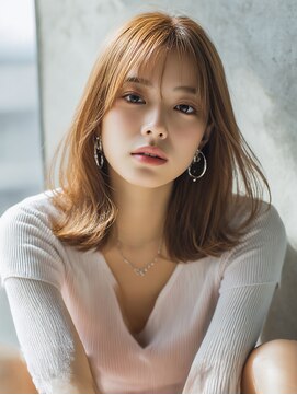 レイヤーカット/切りっぱなしボブ／エアリーロング