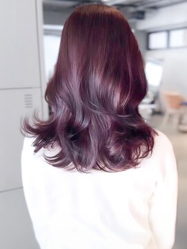 レノラ 本町(LENORA) 美髪ミディアムレイヤーカットデジタルパーマチェリーブラウン