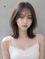 ユーフォリア 渋谷グランデ(Euphoria SHIBUYA GRANDE)&nbsp;外はねロブボブ韓国ヘア顔周りレイヤーグレージュカラー