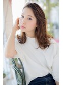 クールビューティー×かきあげバング×鎖骨ミディアム