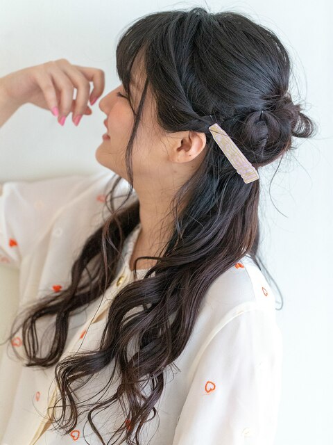 #三つ編み#フラワー#ノットヘアヘアアレンジ#エルメなんばマル