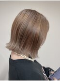 外ハネボブ/グレージュカラー/ボブウルフ/ダブルカラー/黒髪