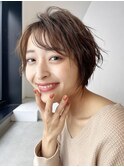 ショート波ウェーブ_グレージュカラーボブウルフ_8985