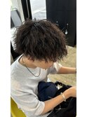 メンズマッシュカットツイストスパイラルパーマツーブロック