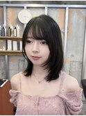 ダブルカラー/大人ボブ/黒髪スタイル/髪質改善/縮毛矯正