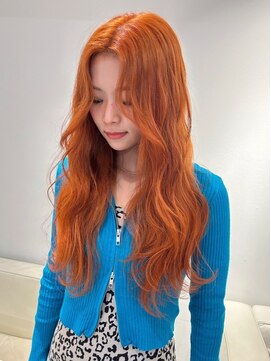 ベレーザ 渋谷神南(Beleza) 7515韓国アプリコットオレンジオレンジベージュストレート