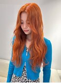 7515韓国アプリコットオレンジオレンジベージュストレート