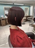 ミニボブのラベンダーブラウンカラー