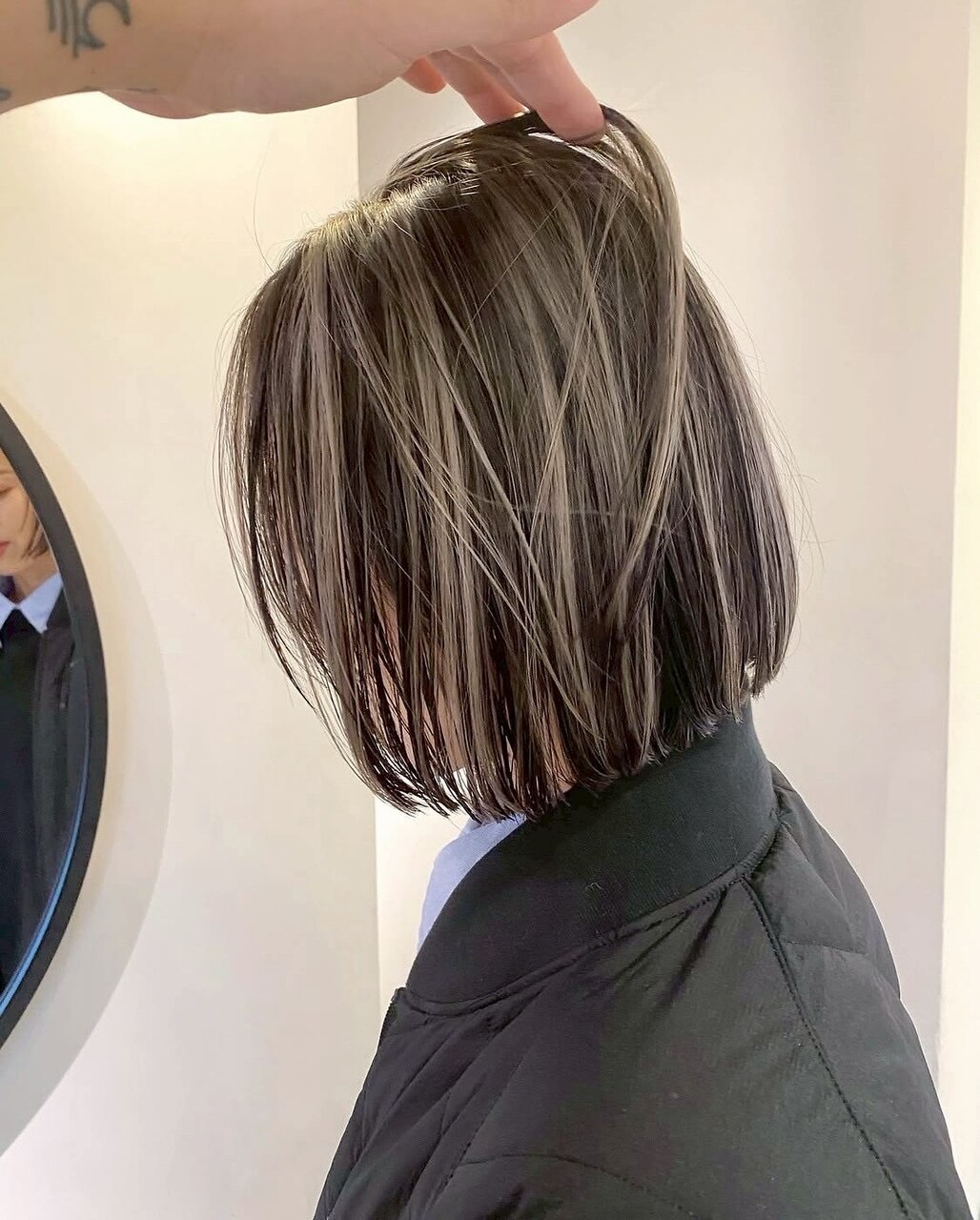 油彩画　切りっぱなしボブ 🌿切りっぱなしボブ🌿 広がらないボブが扱いやすいです