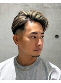 MEN'S/毛流れサイドパート×ハイライト/短髪/男髪