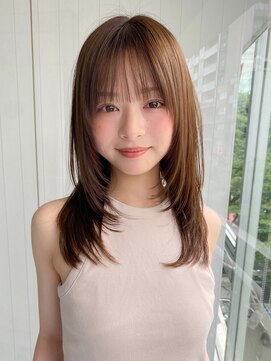エトラ 渋谷店(etora) 小顔 前髪 レイヤーカット ココアベージュ "