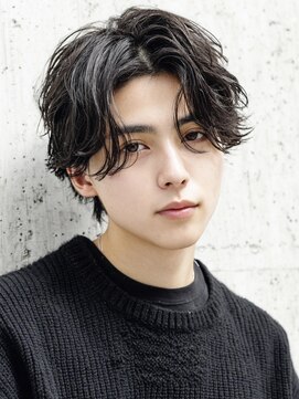 プラスリブ(Plus Lib) センターパート×ニュアンスパーマ