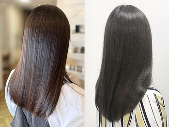 ルシードスタイル バレッタ(LUCIDO STYLE BARRETTA)の写真/《新しい薬剤で自然な仕上がり》なめらかで指通りの良い酸性ストレート♪毎朝のスタイリングも楽々◎