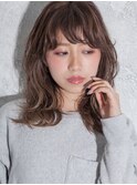 ブルージュ抜け感ハイライトヴェールウェーブ似合わせカット