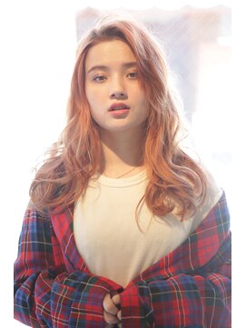 リコ エスト 上野店(lico est) [Lico] オレンジベージュ_ブリーチオンカラー_ロングレイヤー