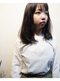 グレイジュカラー×ミディアムスタイル