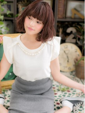 カバーヘア イヴ 戸頭店(COVER HAIR EVE) くせ毛風ボブパーマ小顔濡れ髪ぱっつん前髪h戸頭20代30代40代!