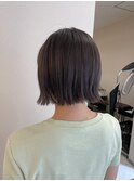 色落ちもかわいい!!ラベンダーグレージュ切りっぱなしボブ外ハネ