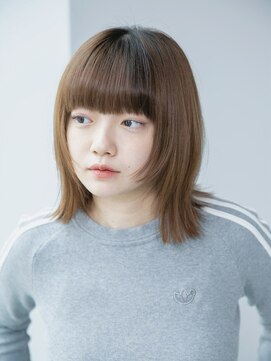 トリッカ シブヤ(TRICCA SHIBUYA) ウルフボブ/顔まわりレイヤー/小顔カット/オレンジカラー/前髪