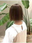 20代30代ぱっつんボブ◎切りっぱなし×シースルーバング垢抜け