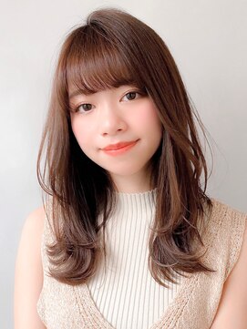 リヤン 表参道(lyann) 艶感斜めバングイメチェンデザインカラー前髪グランマッシュ