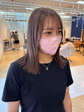 ユニ バイ マグ 長野店(Uni.by Mag) " 透け感抜群" ダブルカラー ミルクティーピンクベージュ