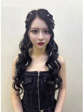 ハーフアップ/お呼ばれヘア/ゆるふわヘア