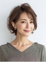 Heart's美人設計と白髪ぼかし専門店 青山表参道店 脱白髪染め/ショートヘア【ハーツ】&nbsp;白髪ぼかし脱白髪染め似合わせショートボブ40代50代60代