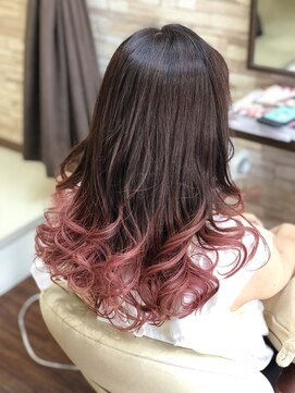 ヘアーピース(Hair Peace) レッドローズグラデーション