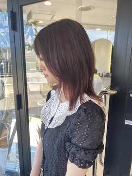エンリッチヘア(enrich hair) ミディアムレイヤー ピンク