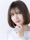 大人かわいい前髪セシルカットココアブラウンフリンジウェーブ