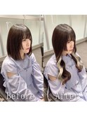 チョコレートブラウン×ホワイトベージュ#シールエクステ#小倉