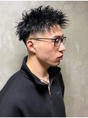 スパイキーショート ツイストパーマ スキンフェード