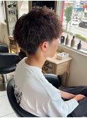 メンズパーマ メンズマッシュ ツイストスパイラルパーマ 眉毛