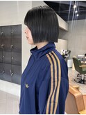 ボブ切りっぱなしボブグレージュカラー/中西